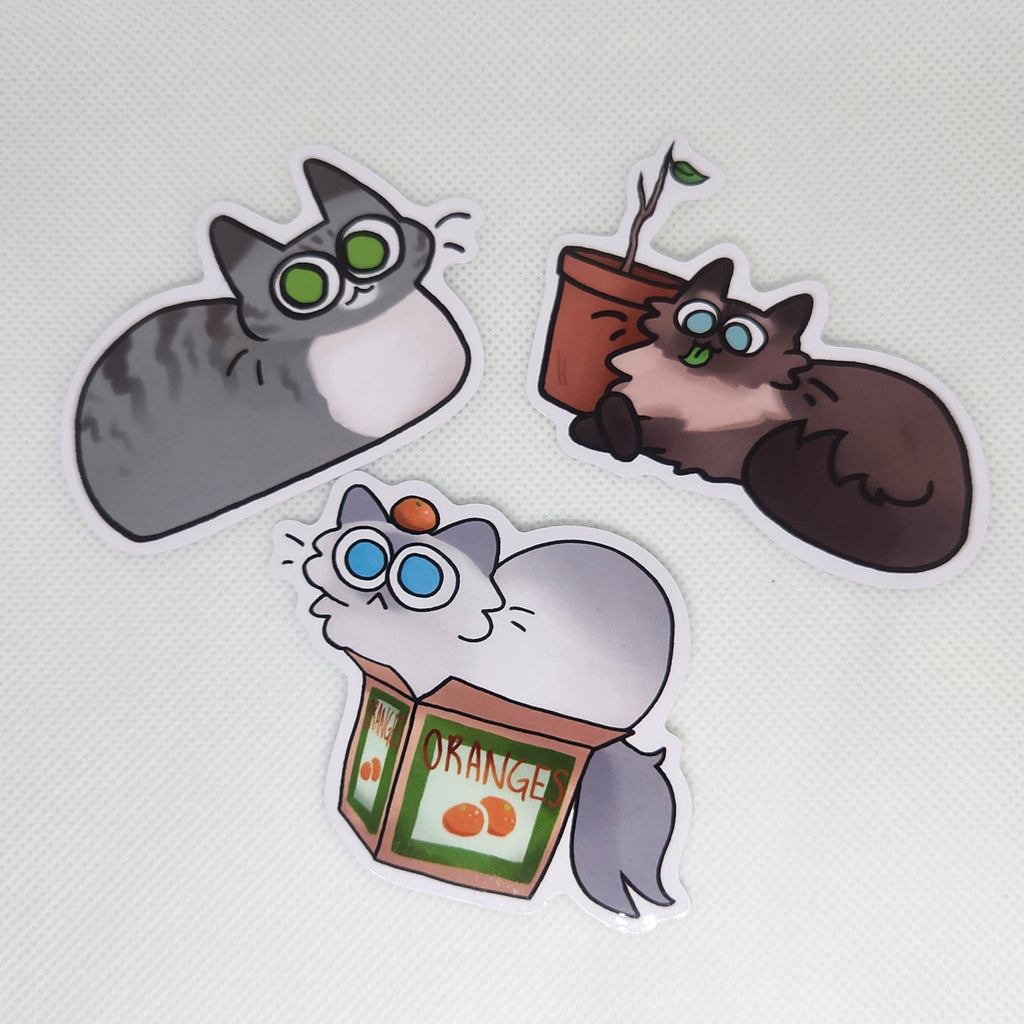 Goofy Cats 3" Vinyl Stickers