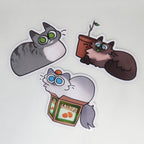 Goofy Cats 3" Vinyl Stickers