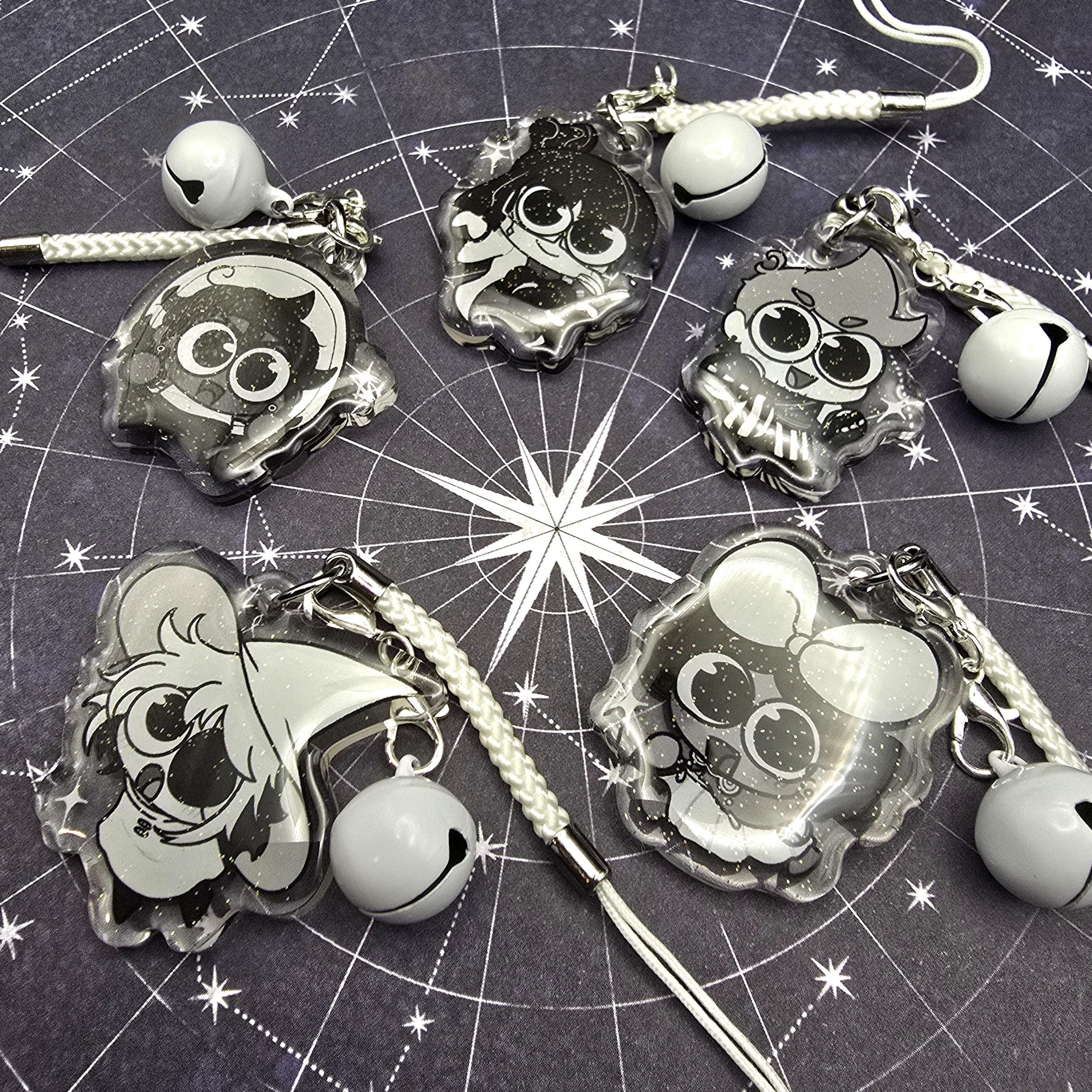ISAT |  In Stars and Time Glitter Epoxy Phone Charm Keychain with Bell