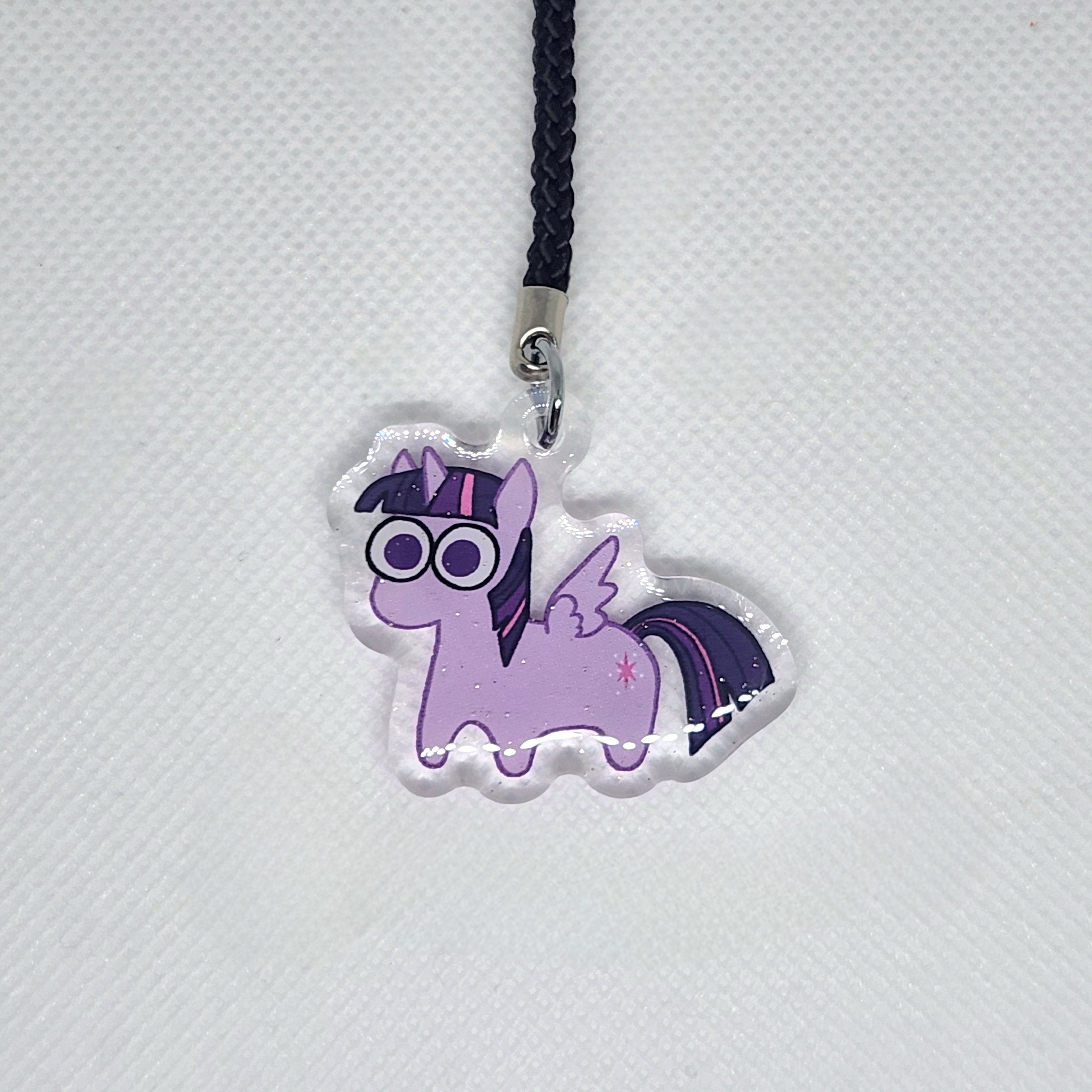 MLP Glitter Epoxy Phone Charm Keychain: Mane 6