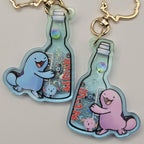 Wooper Quagsire Ramune Liquid Glitter Shaker Keychain