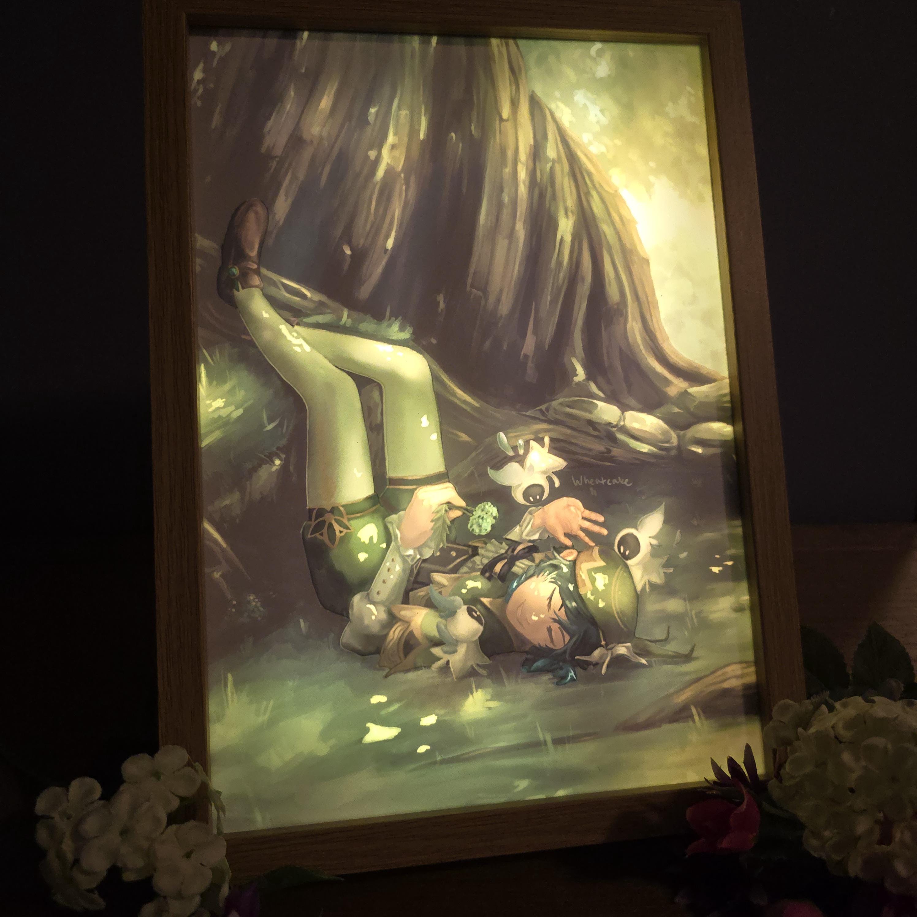 Venti Light Up Art Print with Wooded Frame