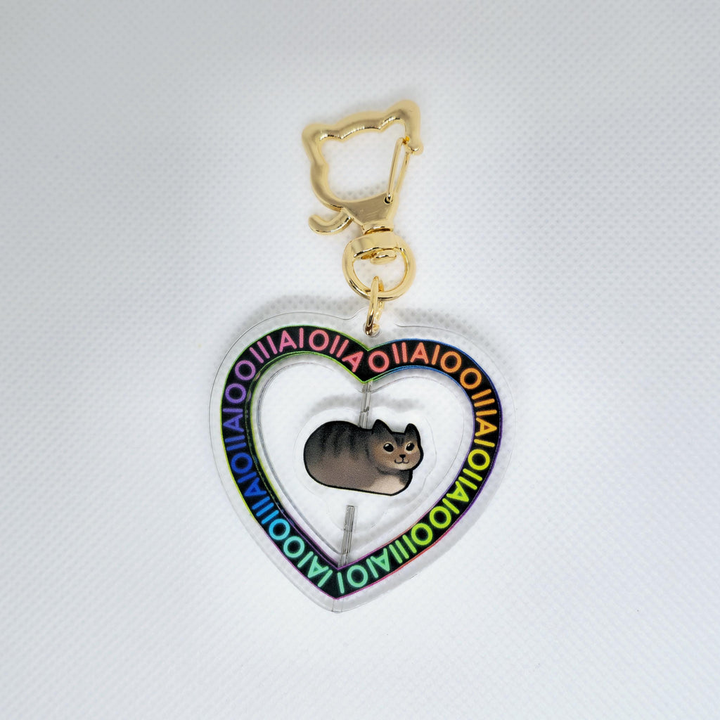 oiia cat 2" Spinner Keychain