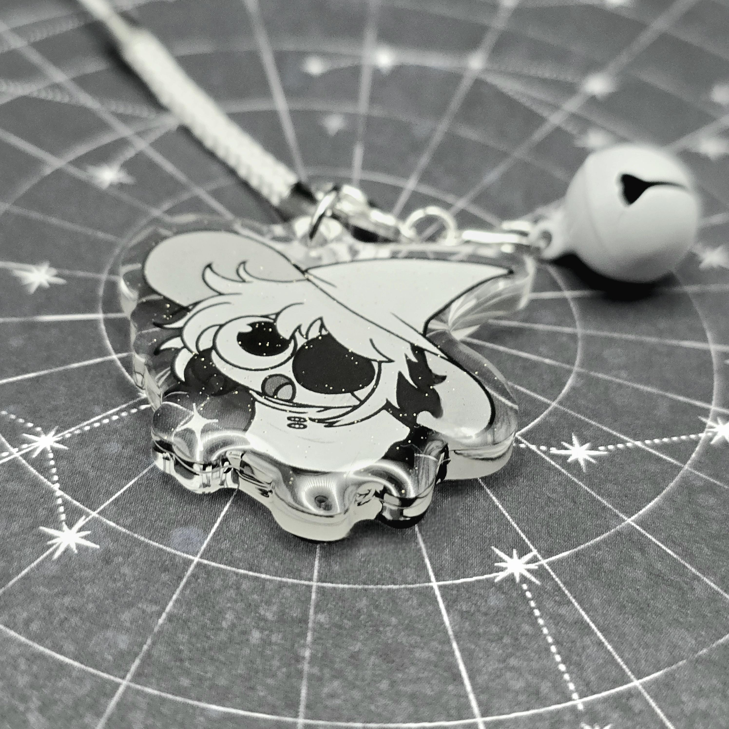 ISAT |  In Stars and Time Glitter Epoxy Phone Charm Keychain with Bell