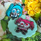 Hatsune Miku and Kasane Teto 3" Googly Eye Shaker Keychains