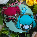 Hatsune Miku and Kasane Teto 3" Googly Eye Shaker Keychains