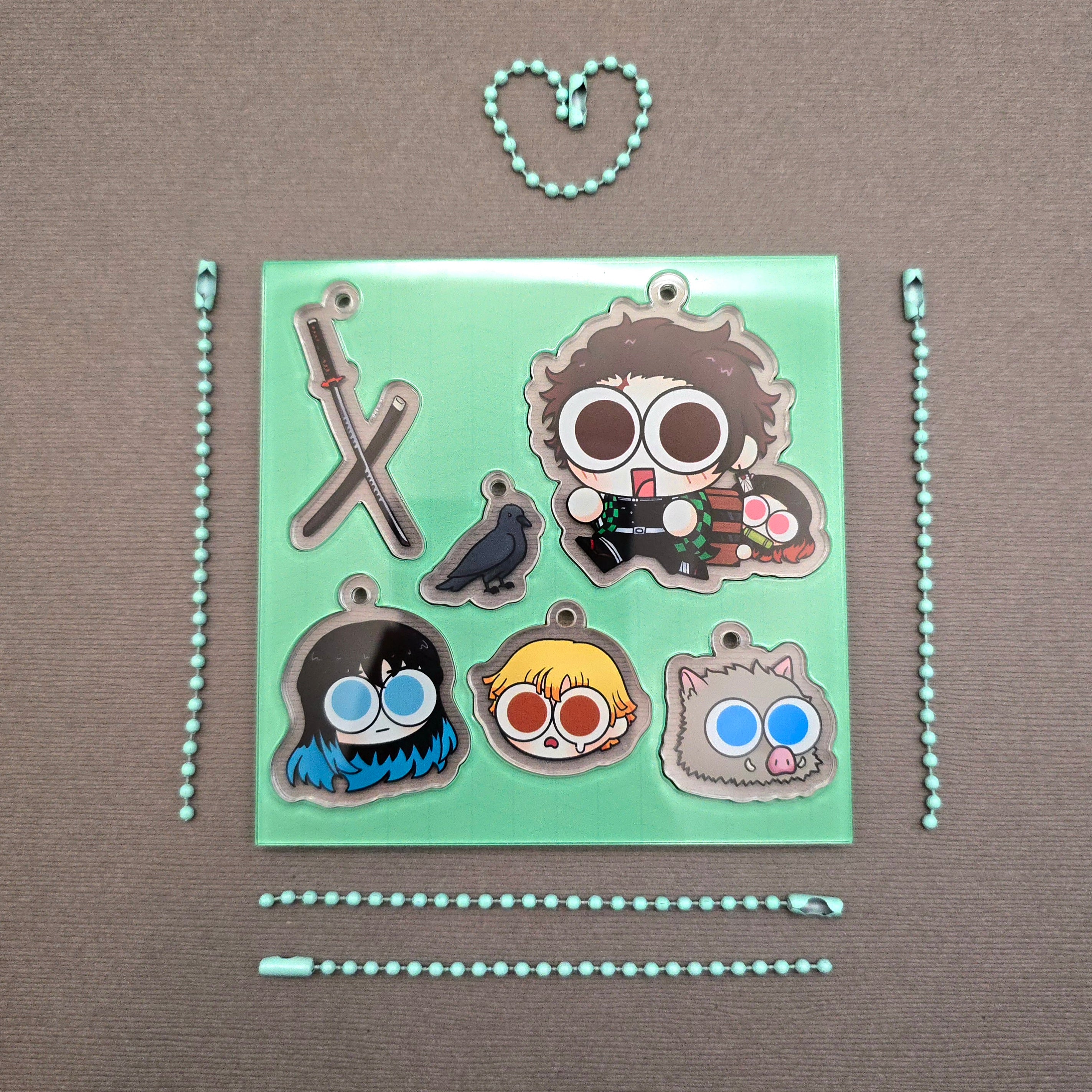 Demon Slayer Inspired Acrylic DIY Keychain Sheet