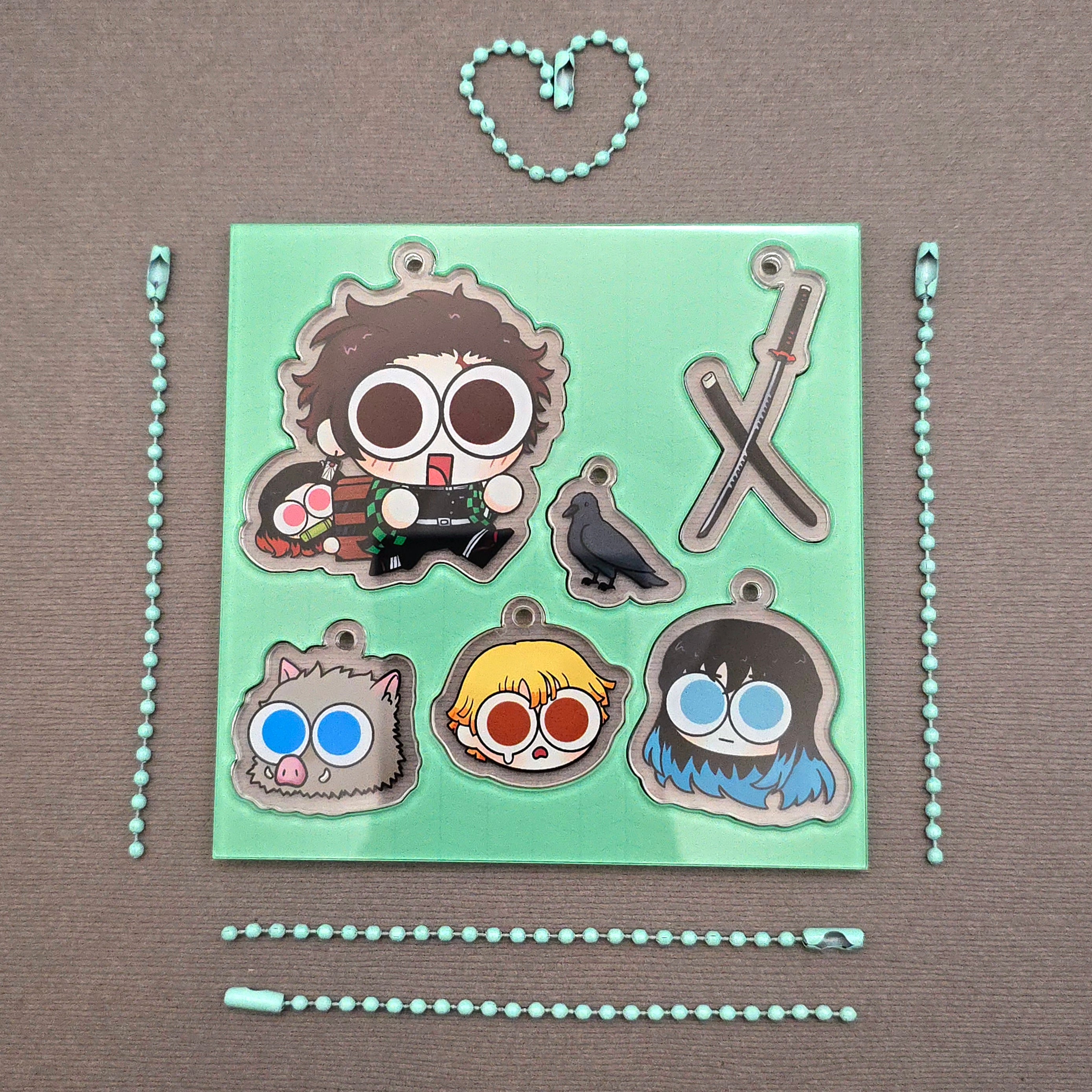Demon Slayer Inspired Acrylic DIY Keychain Sheet