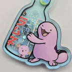 Wooper Quagsire Ramune Liquid Glitter Shaker Keychain