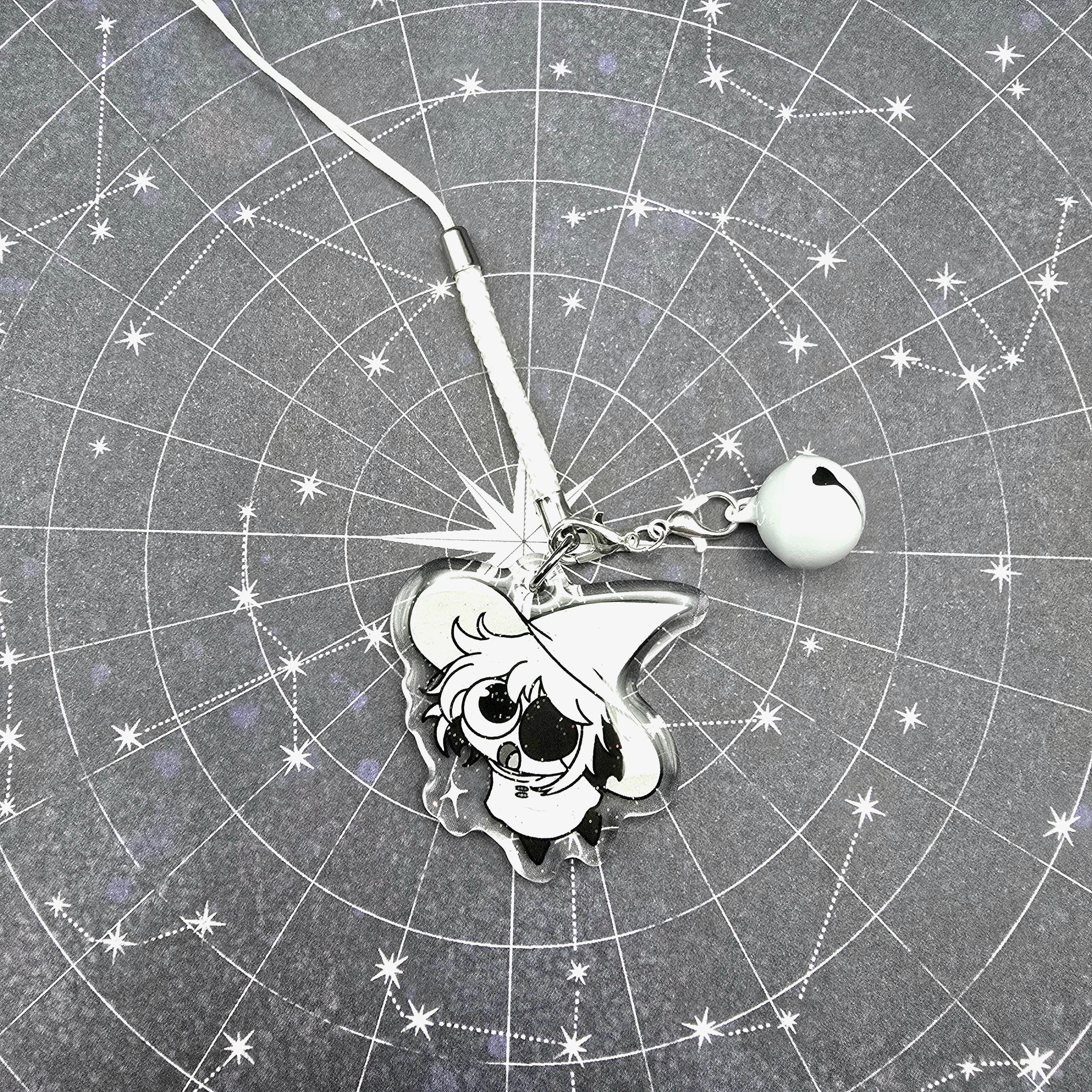 ISAT |  In Stars and Time Glitter Epoxy Phone Charm Keychain with Bell