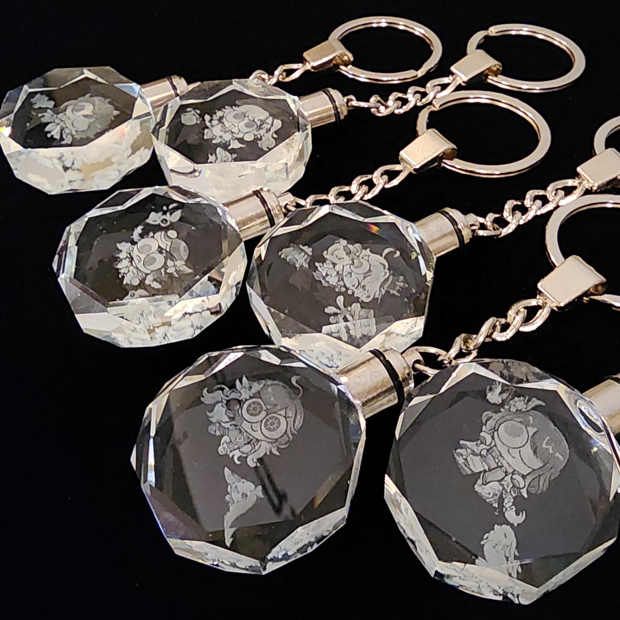 Genshin Impact Archon Laser Crystal Keychain with LED Light