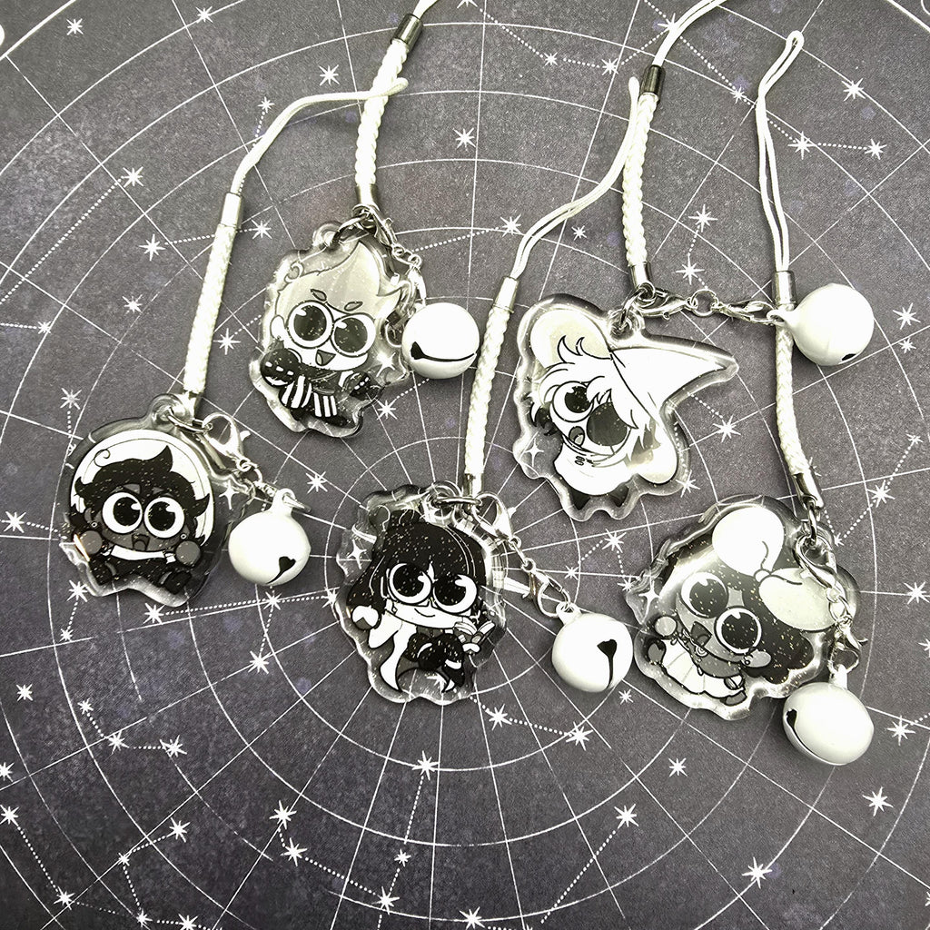 ISAT |  In Stars and Time Glitter Epoxy Phone Charm Keychain with Bell