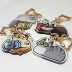 Goofy Cat Acrylic Keychains