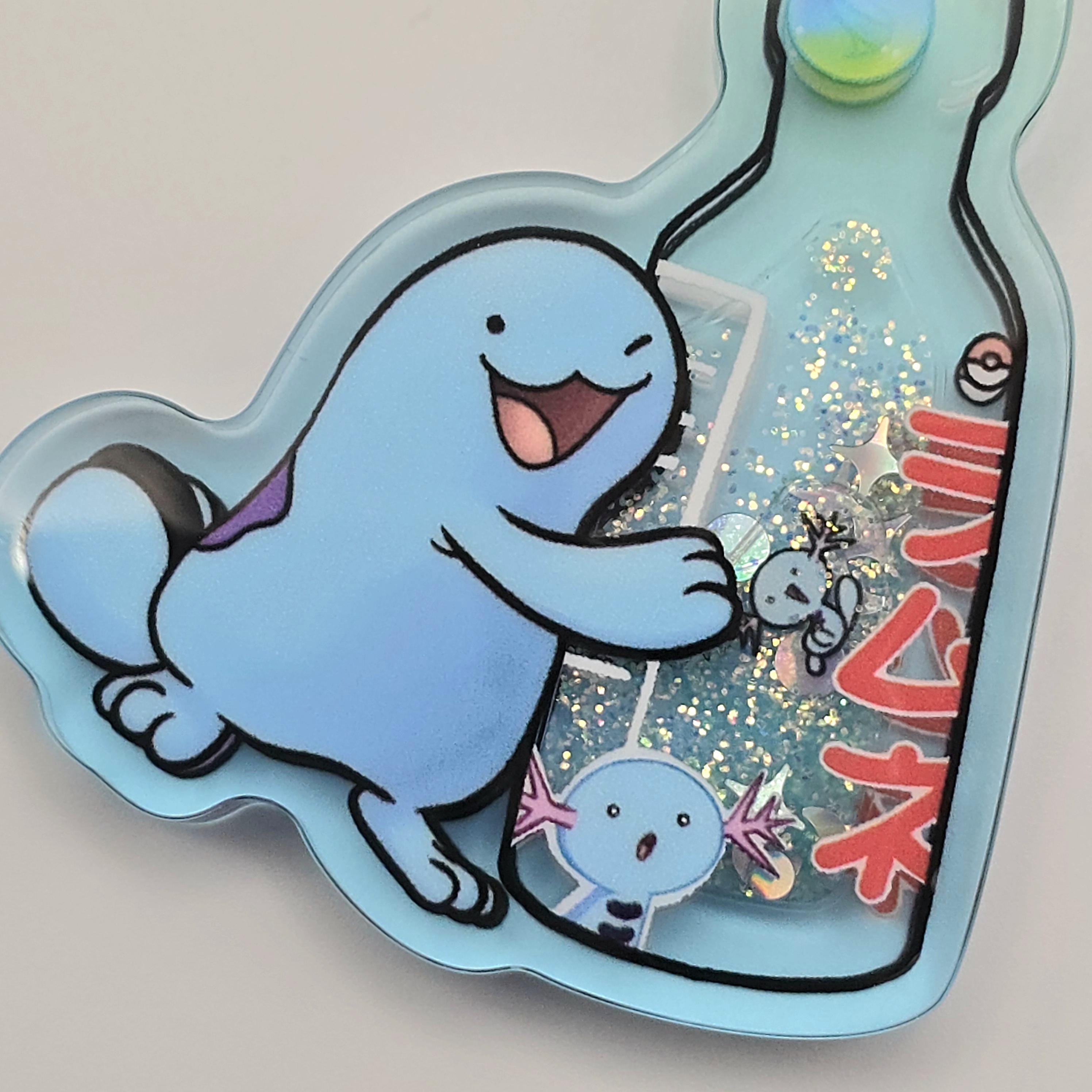 Wooper Quagsire Ramune Liquid Glitter Shaker Keychain
