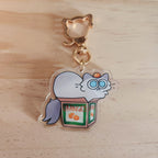 Goofy Cat Acrylic Keychains