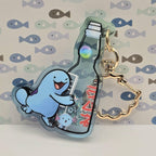Wooper Quagsire Ramune Liquid Glitter Shaker Keychain