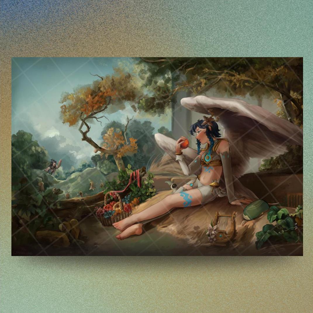 Venti & Nameless Bard 11"x17", 6.5"x10" Art Print - Genshin Impact