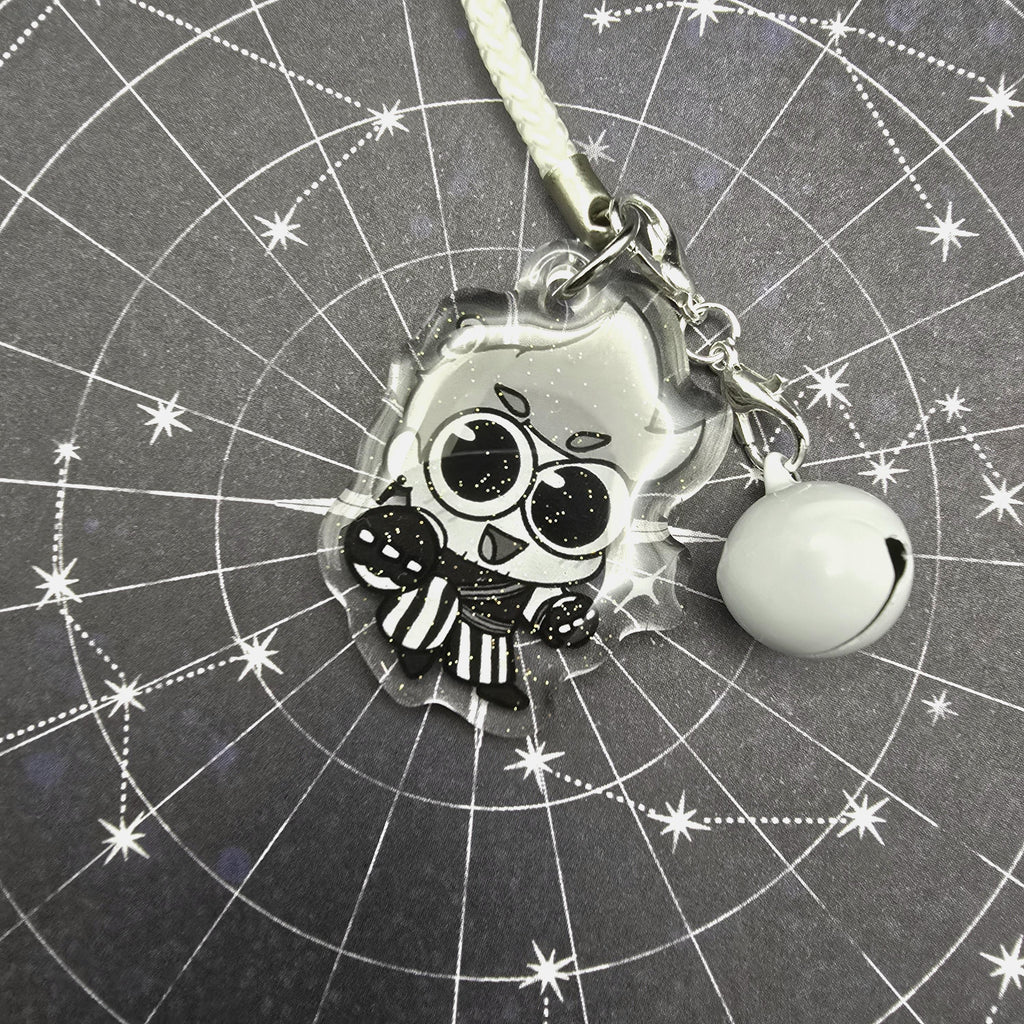 ISAT |  In Stars and Time Glitter Epoxy Phone Charm Keychain with Bell