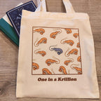 One in a Krillion Shrimp Zippered Tote Bag with Pocket
