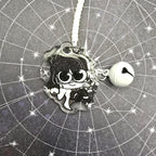 ISAT Glitter Epoxy Phone Charm Keychain with Bell