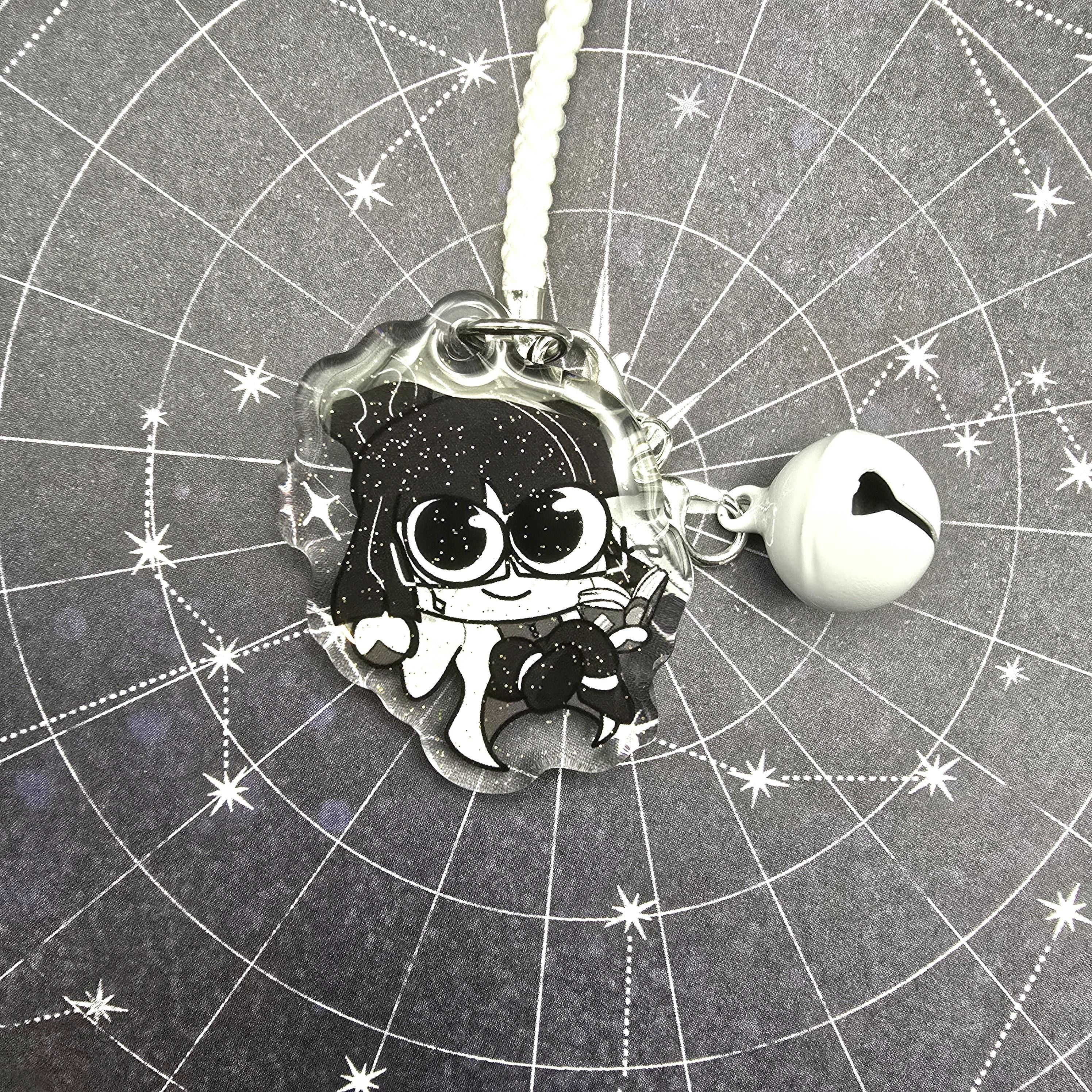 ISAT |  In Stars and Time Glitter Epoxy Phone Charm Keychain with Bell