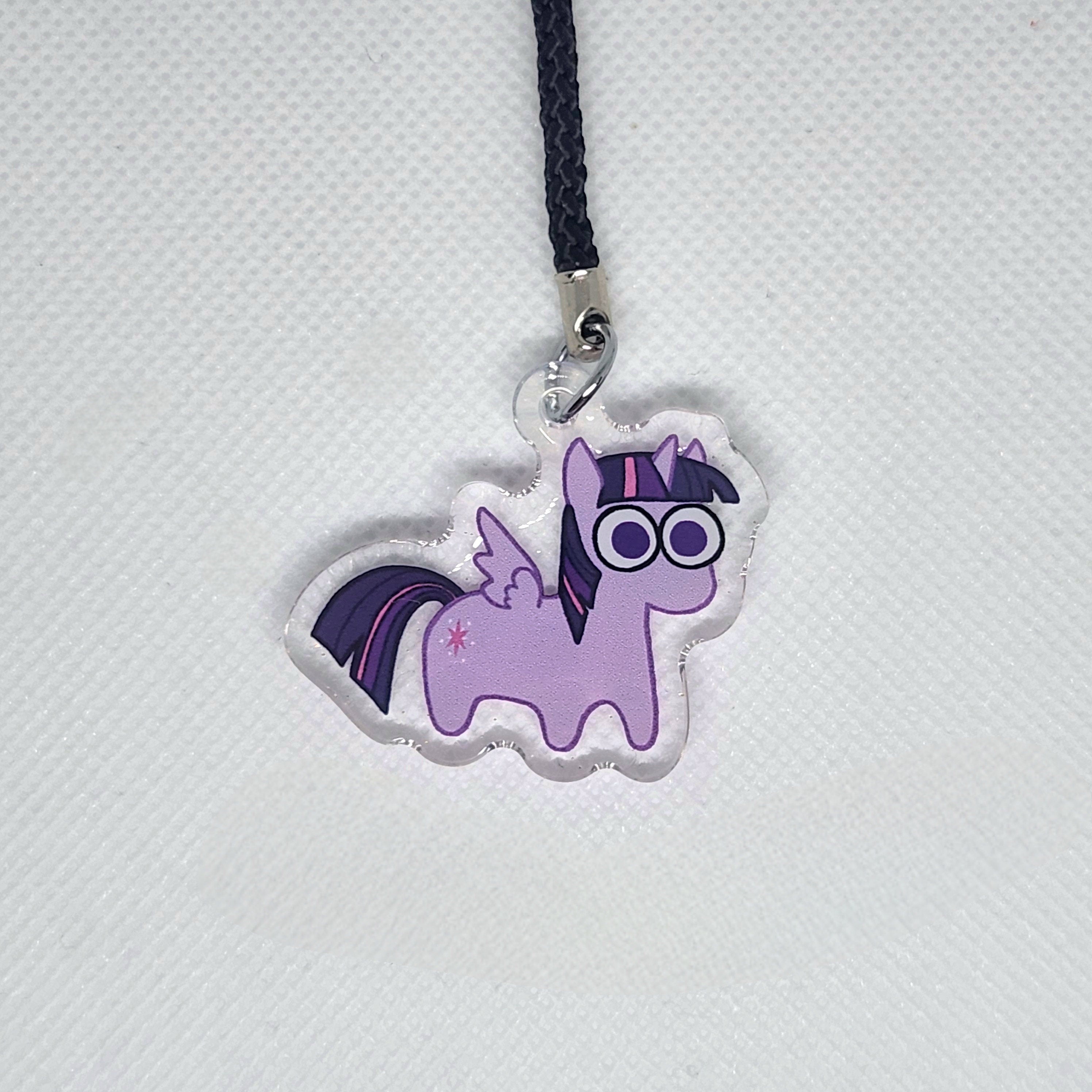 MLP Glitter Epoxy Phone Charm Keychain: Mane 6