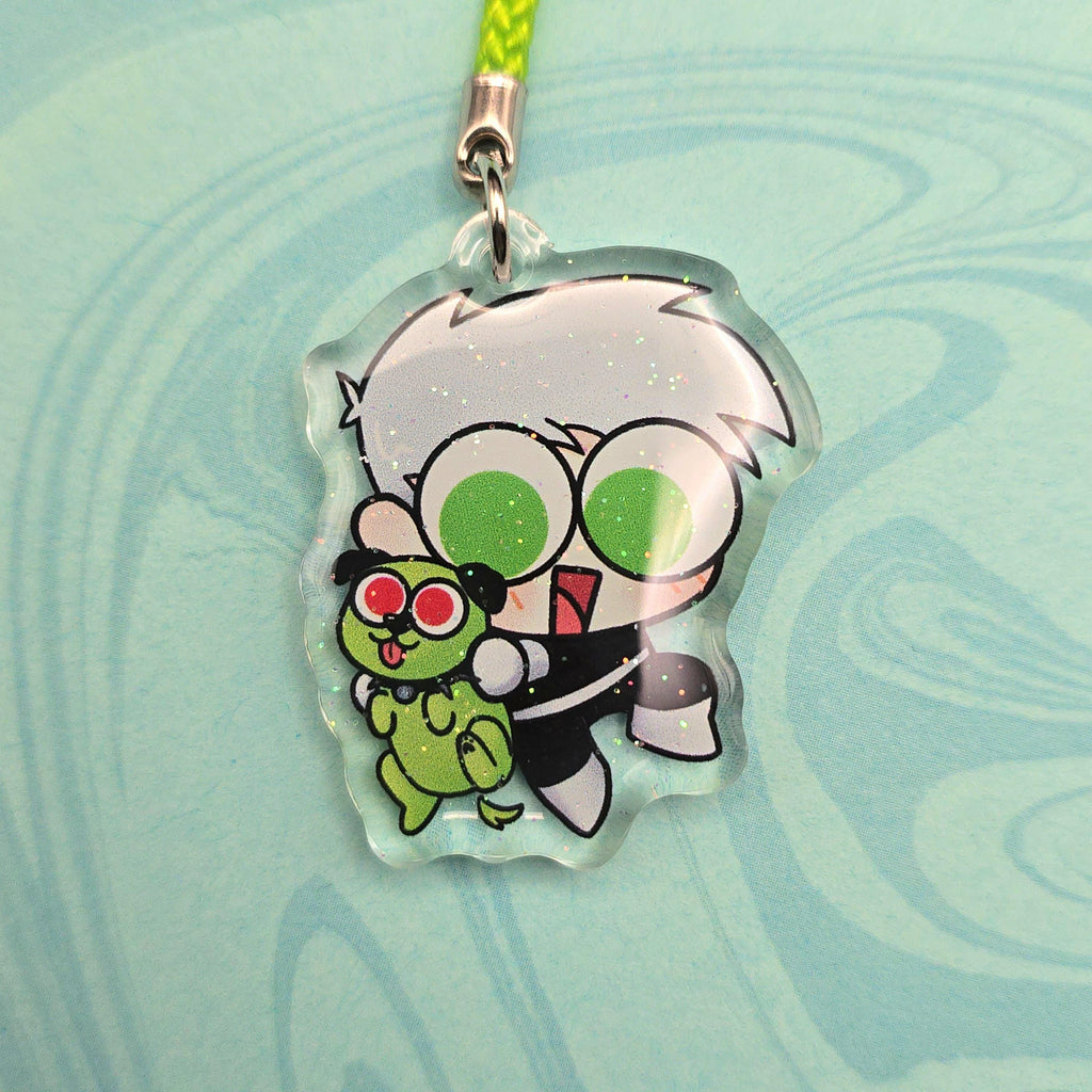 Danny Phantom and Cujo Glitter Epoxy Phone Charm