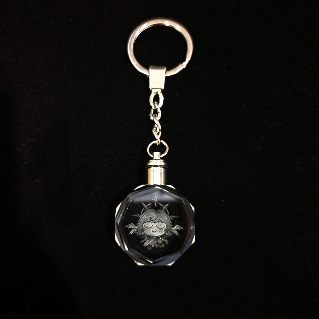 Sunday Laser Crystal Keychain With LED Light