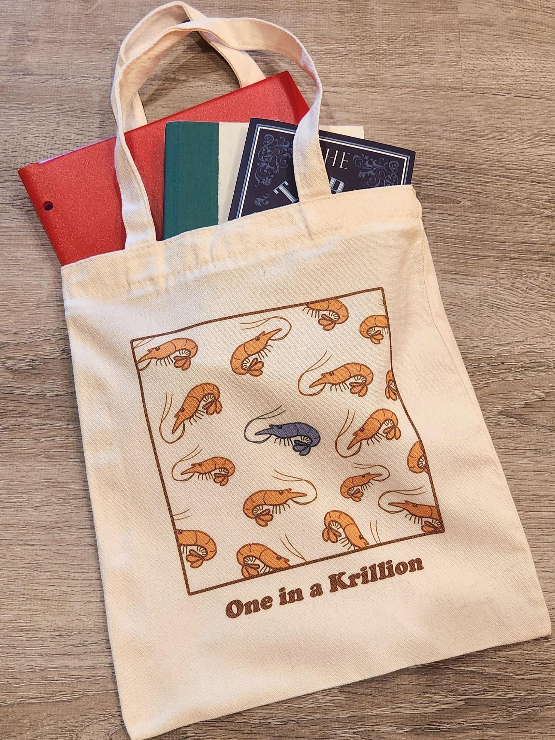 One in a Krillion Shrimp Zippered Tote Bag with Pocket