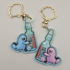 Wooper Quagsire Ramune Liquid Glitter Shaker Keychain