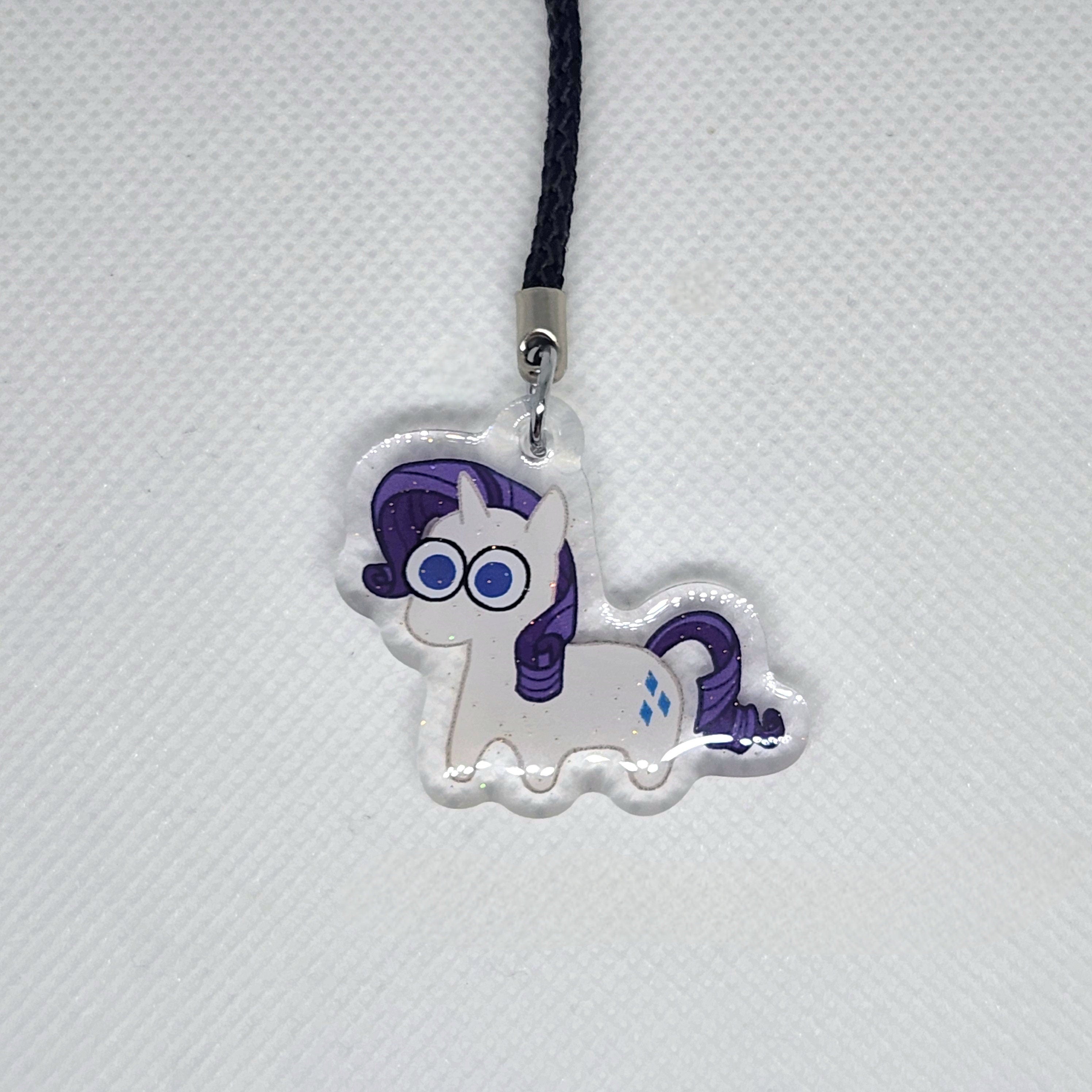 MLP Glitter Epoxy Phone Charm Keychain: Mane 6