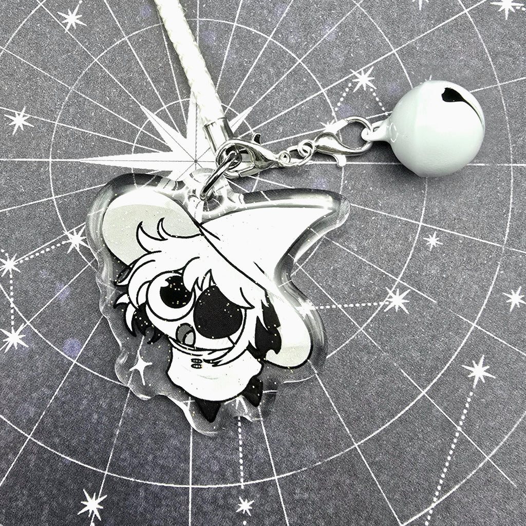 ISAT |  In Stars and Time Glitter Epoxy Phone Charm Keychain with Bell