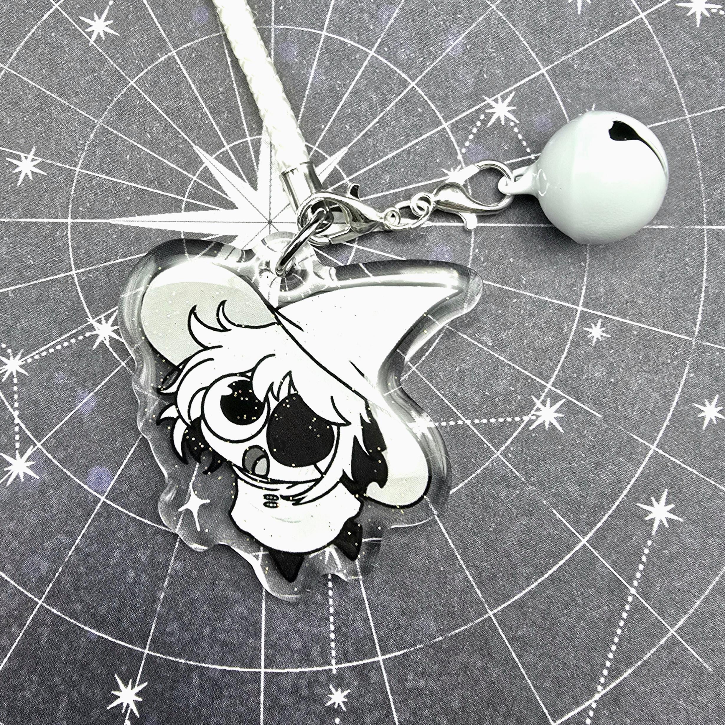 ISAT |  In Stars and Time Glitter Epoxy Phone Charm Keychain with Bell