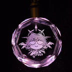 Sunday Laser Crystal Keychain With LED Light