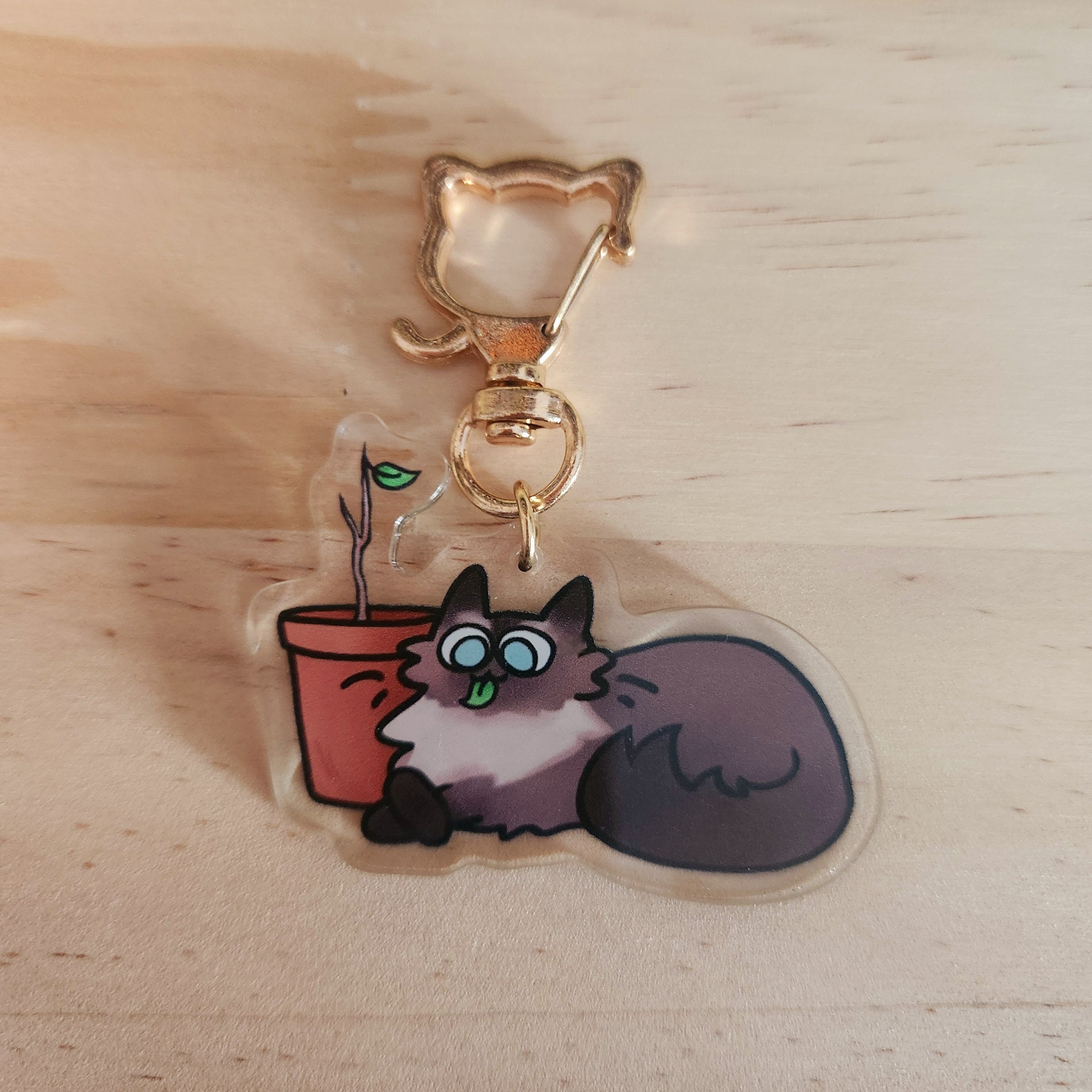 Goofy Cat Acrylic Keychains