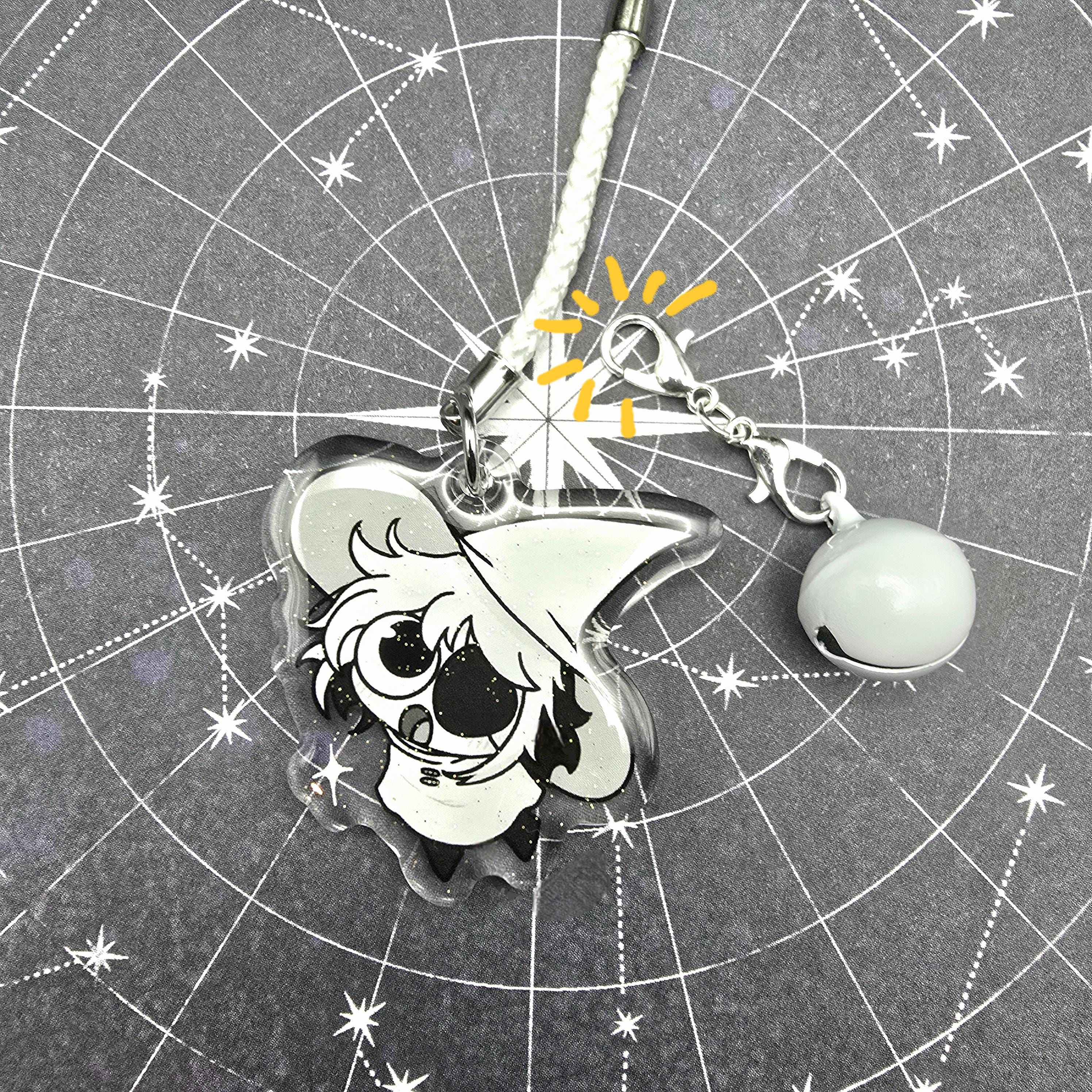 ISAT |  In Stars and Time Glitter Epoxy Phone Charm Keychain with Bell