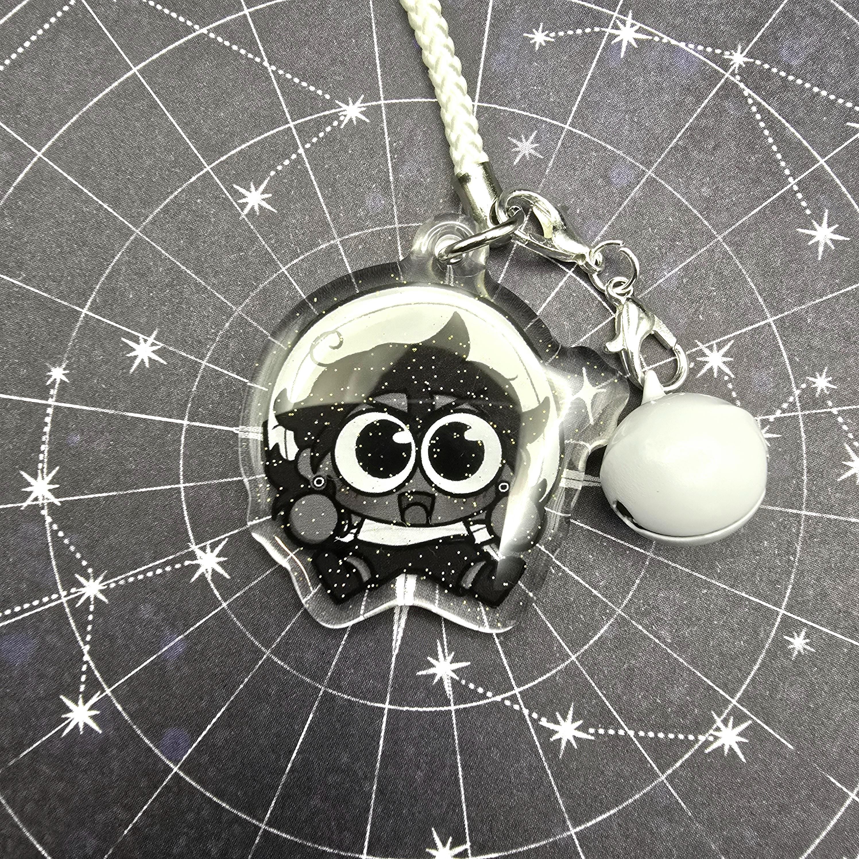 ISAT |  In Stars and Time Glitter Epoxy Phone Charm Keychain with Bell