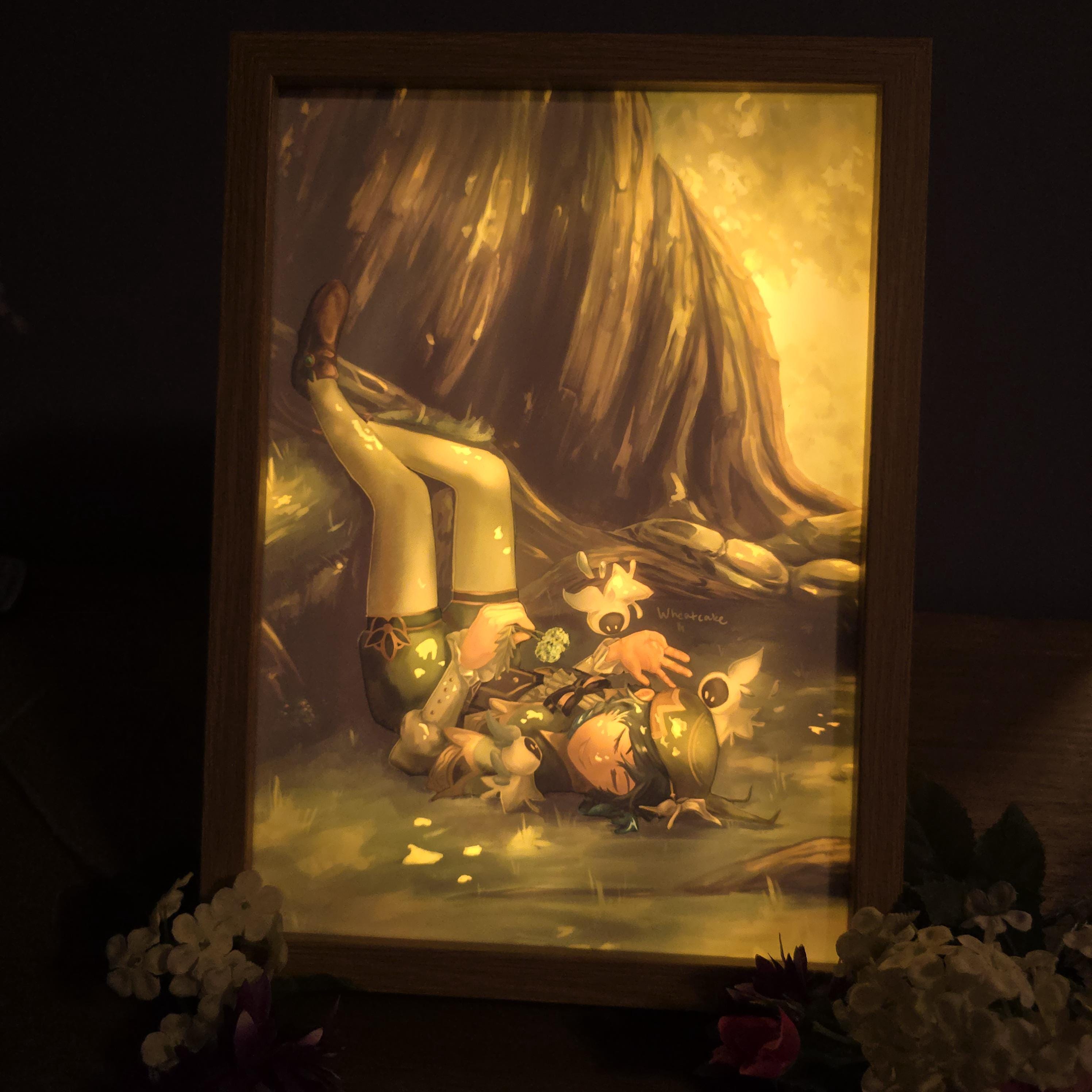 Venti Light Up Art Print with Wooded Frame