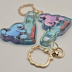 Wooper Quagsire Ramune Liquid Glitter Shaker Keychain