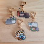 Goofy Cat Acrylic Keychains