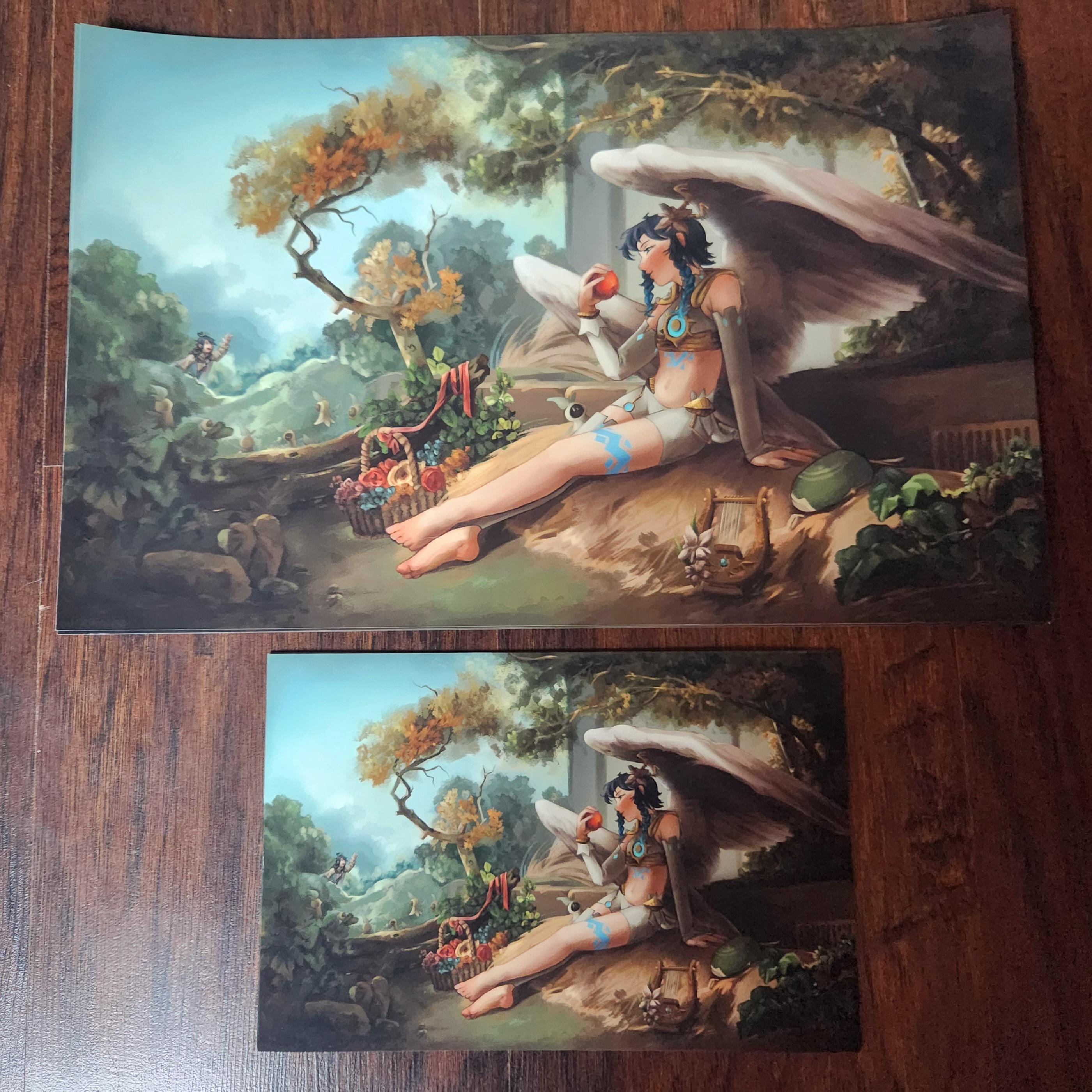 Venti & Nameless Bard 11"x17", 6.5"x10" Art Print - Genshin Impact