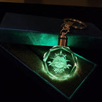 Sunday Laser Crystal Keychain With LED Light