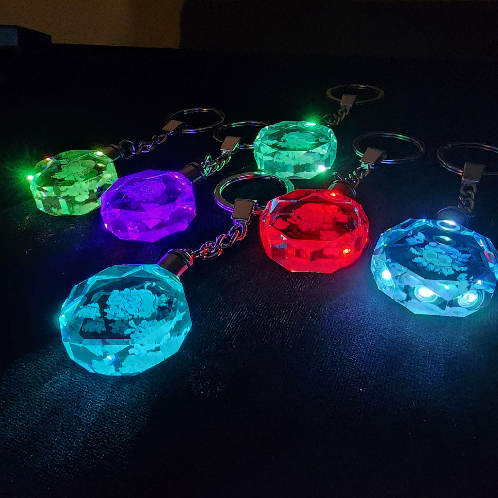 Genshin Impact Archon Laser Crystal Keychain with LED Light
