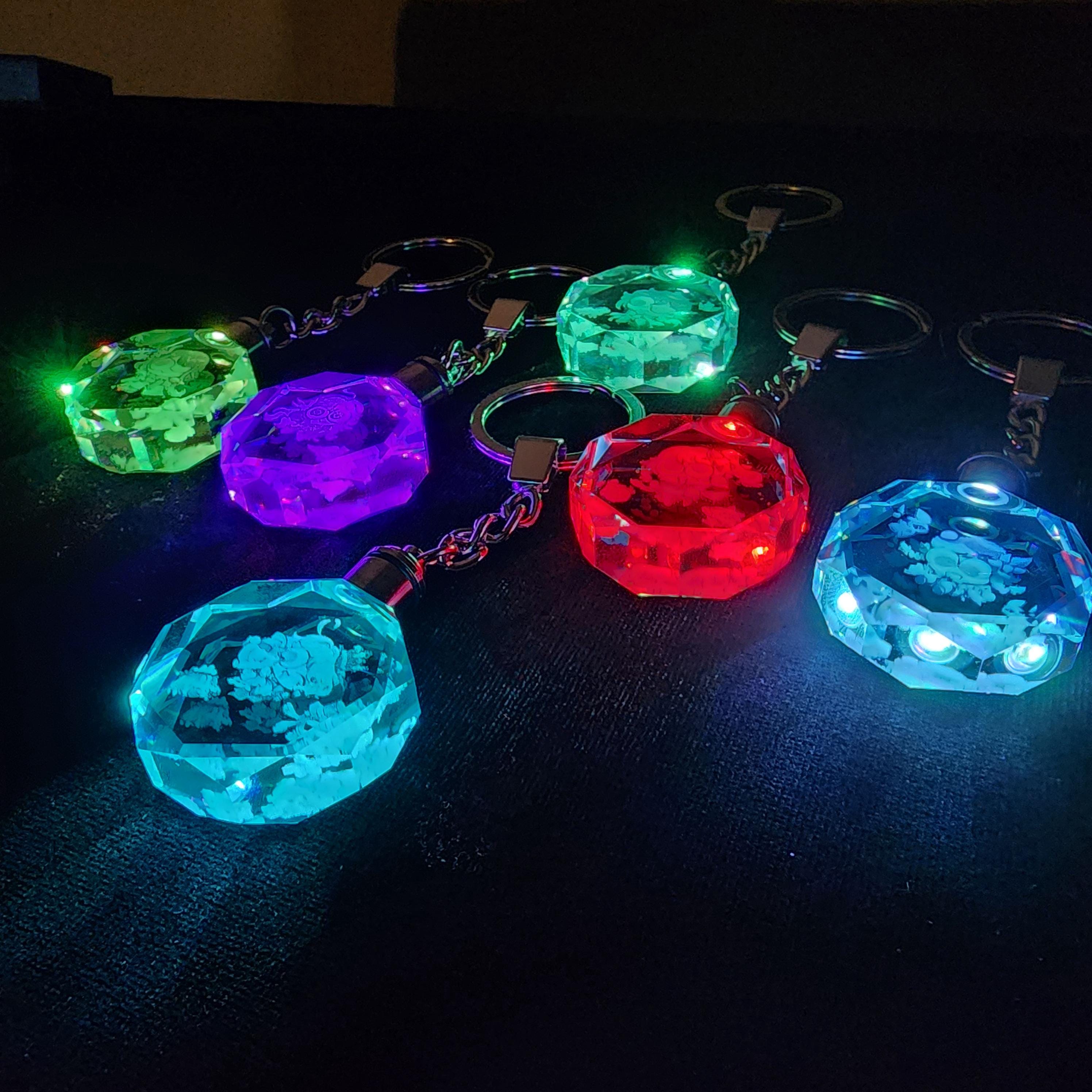 Genshin Impact Archon Laser Crystal Keychain with LED Light