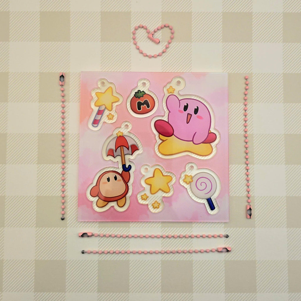 Kirby Acrylic DIY Keychain Sheet