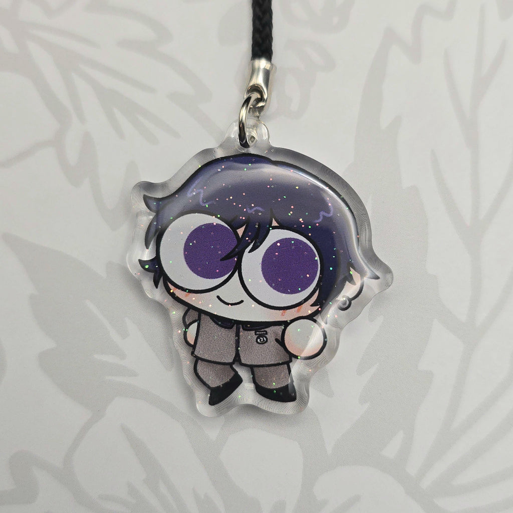 Persona Protagonist Glitter Epoxy Phone Charm Keychains