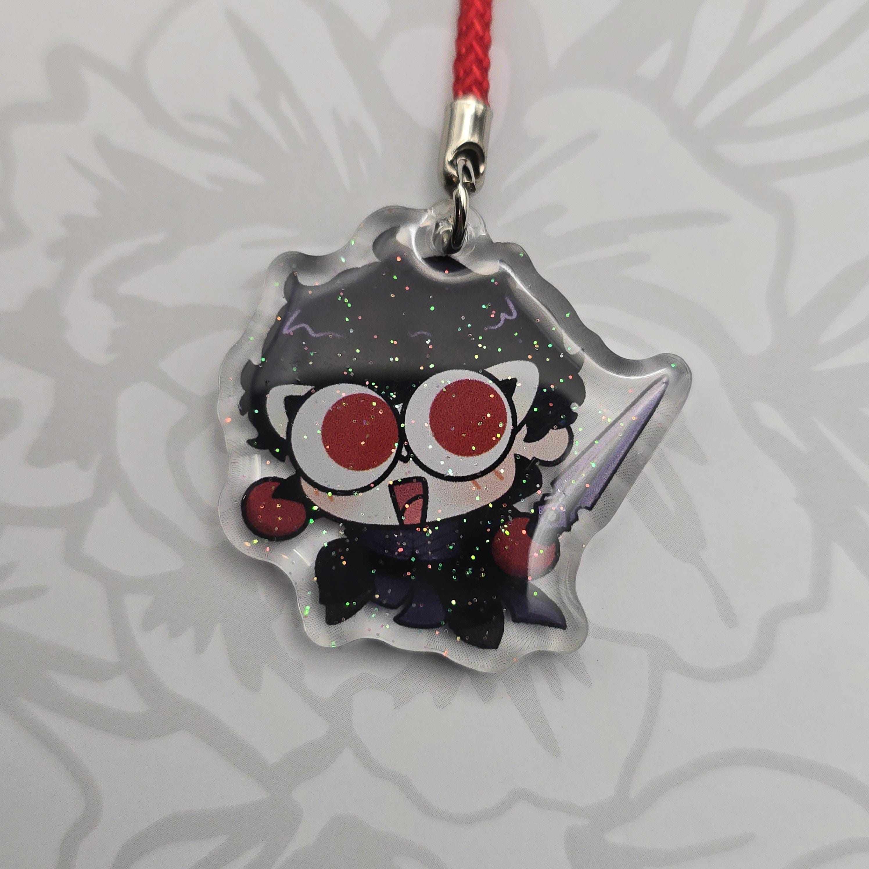 Persona Protagonist Glitter Epoxy Phone Charm Keychains