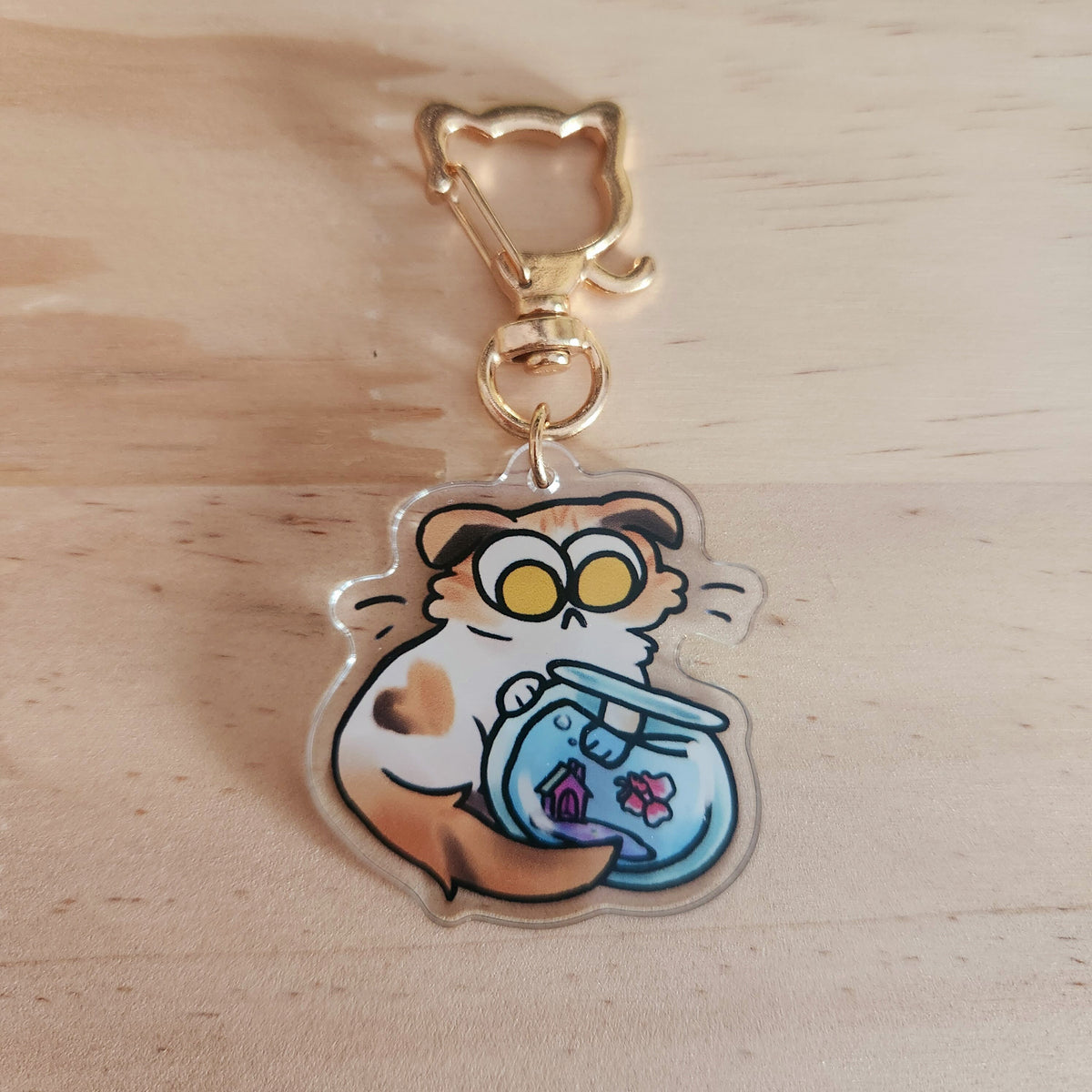 Goofy Cat Acrylic Keychains