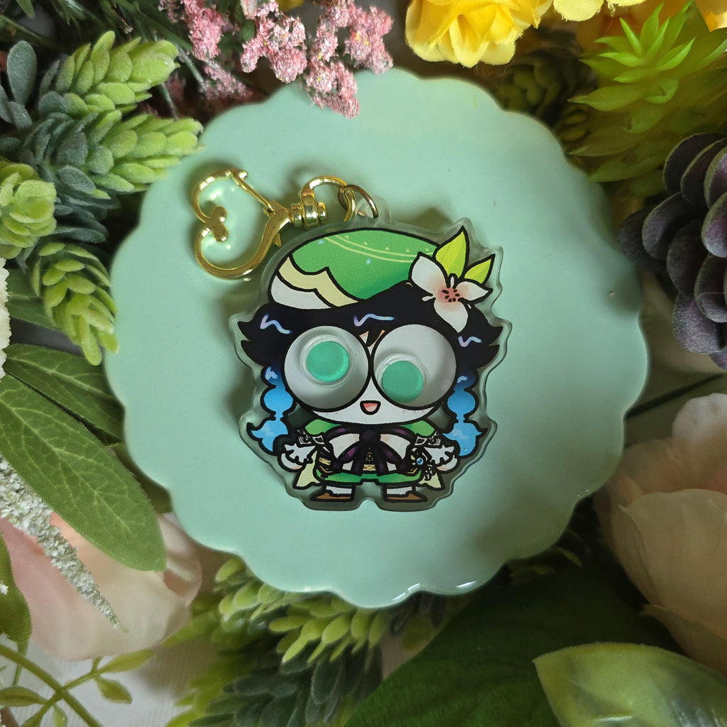 Genshin Impact Acrylic Googly Eye Shaker Keychain