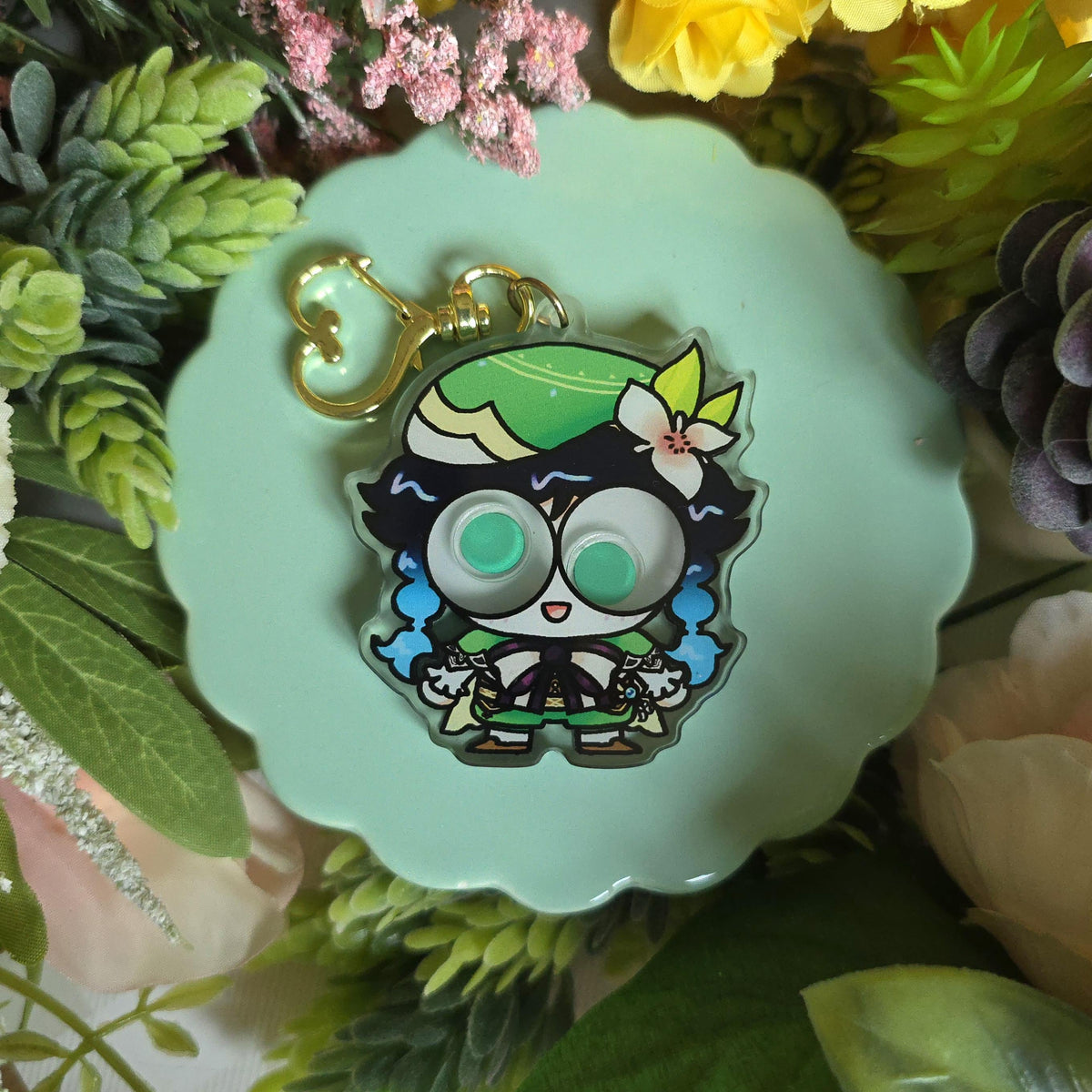 Genshin Impact Acrylic Googly Eye Shaker Keychain